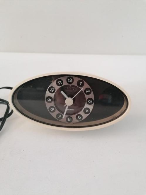 retro seventies wekker merk calor  18x6 cm, Verzamelen, Retro, Witgoed, Ophalen