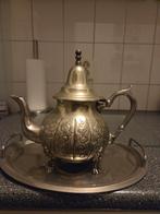 Zilveren theepot met dienblad, Antiek en Kunst, Ophalen of Verzenden
