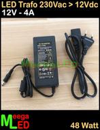 LED Trafo Voeding Adapter Driver - 230V > 12V - 4A = 48W - S, Ophalen of Verzenden, Nieuw, LEDtrafo