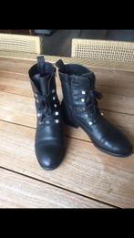 Lederen biker boots in maat 41. Zwart., Ophalen of Verzenden, Zo goed als nieuw, Zwart