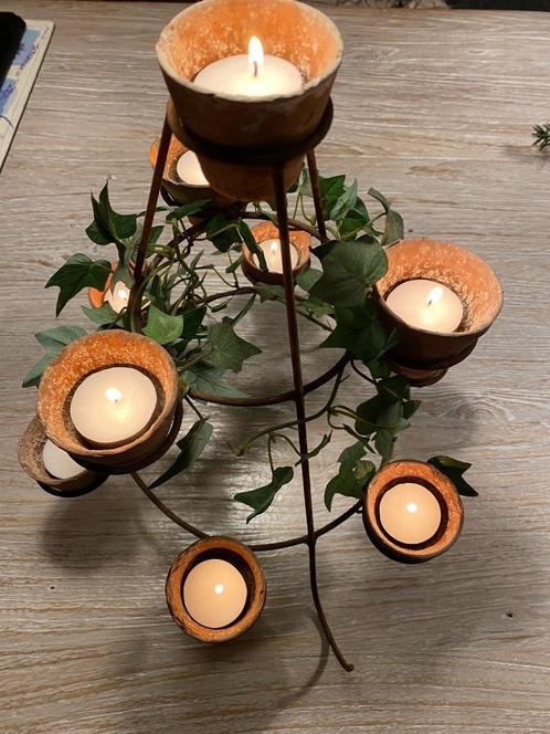 metalen waxinelichtjes standaard, Huis en Inrichting, Woonaccessoires | Kandelaars en Kaarsen, Nieuw, Minder dan 25 cm, Metaal