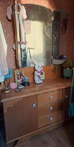 Vintage kaptafel / make-uptafel, Huis en Inrichting, Tafels | Kaptafels, Minder dan 100 cm, Gebruikt, Ophalen of Verzenden, Hout