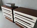 Vintage Nachtkastjes Set - Midcentury - Wengé, Huis en Inrichting, Kasten | Dressoirs, Ophalen, Gebruikt, 50 tot 100 cm, Mid Century