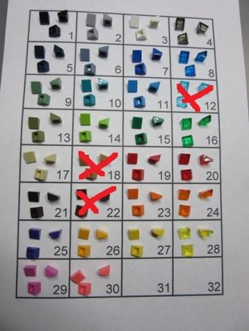 L632 LEGO BOUWSTENEN, 1x1 DAKPAN, SCHUINTJE, NIEUW, 54200 beschikbaar voor biedingen