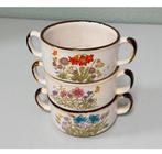 Wildflower servies 3 soepkom soep kom kommen bloemen vintage, Ophalen of Verzenden