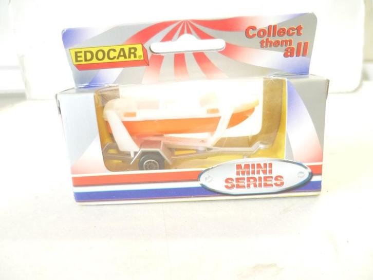 Edocar 2005 Trailer met Boot ca. Matchbox schaal modelauto., Hobby en Vrije tijd, Modelauto's | Overige schalen, Nieuw, Overige typen