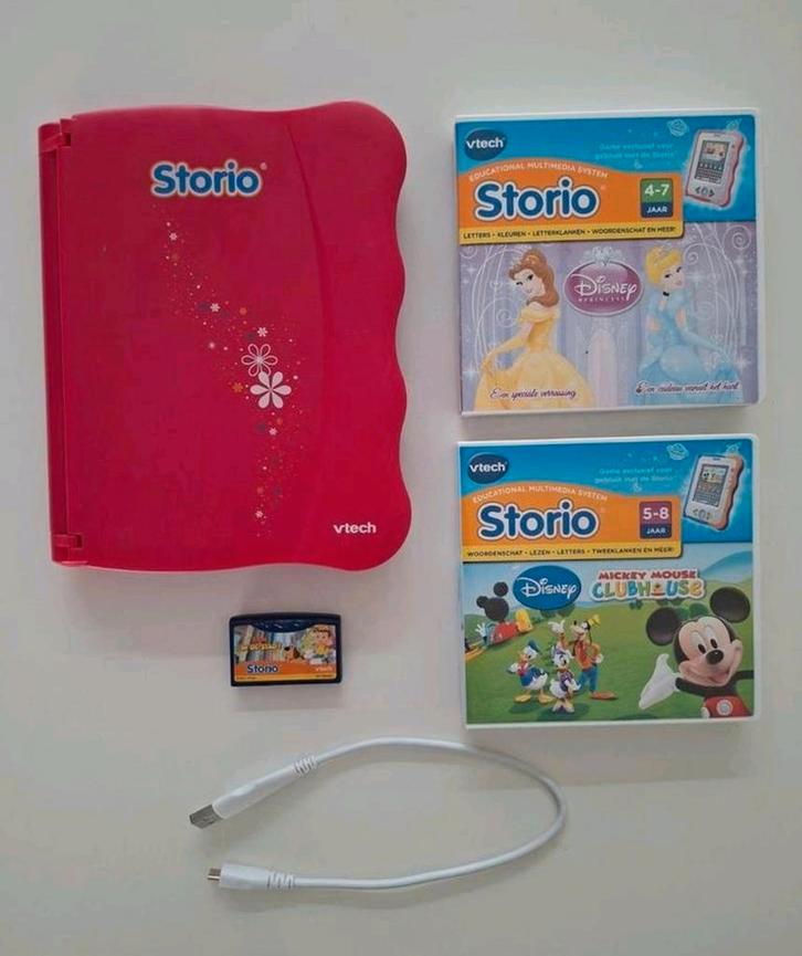 Te koop een roze VTech Storio leercomputer + spelletjes, Kinderen en Baby's, Speelgoed | Educatief en Creatief, Zo goed als nieuw