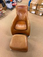 Montis Loge Stoel Cognac Bruin (Defect), Huis en Inrichting, Fauteuils, Ophalen, Gebruikt, Leer, 75 tot 100 cm