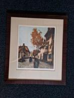 Schilderij van een straatscène, Ophalen of Verzenden