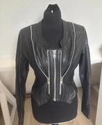Ibana leren jas 34, Kleding | Dames, Ophalen of Verzenden, Zo goed als nieuw, Maat 34 (XS) of kleiner, Zwart