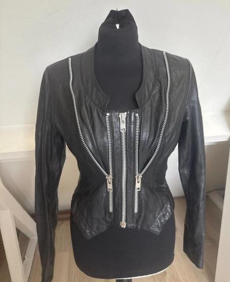 Ibana leren jas 34, Kleding | Dames, Jassen | Winter, Zo goed als nieuw, Maat 34 (XS) of kleiner, Zwart, Ophalen of Verzenden