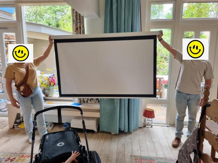Beamerscherm in goede staat, Audio, Tv en Foto, Projectieschermen, Gebruikt, Handmatig, Ophalen