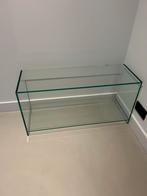 Glazen tv-/bijzettafel, Minder dan 55 cm, Glas, Rechthoekig, Ophalen