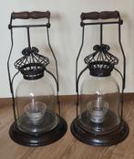 Kandelaar, stormlantaarn
metaal-glas, zwart, Ophalen