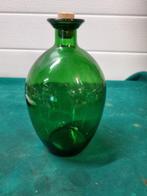 fles smaragd groen jaren 60 vintage, Ophalen of Verzenden