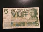 5 gulden biljet 1966 - Vondel, Ophalen of Verzenden, 5 gulden, Los biljet