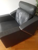 Rolf Benz fauteuil grijs leder stoel vintage, Huis en Inrichting, Ophalen, Eenpersoons, Zo goed als nieuw, Minder dan 150 cm