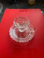 Kandelaar glas brocante, Antiek en Kunst, Antiek | Kandelaars, Ophalen of Verzenden, Glas