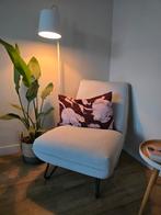 Lanterfant fauteuil loungestoel  lichtgrijs, Ophalen, Gebruikt, Stof, 75 tot 100 cm