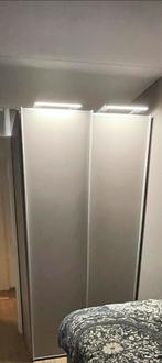 Schuifdeurkast Sepia met Verlichting - 150x222 cm, Ophalen, Met plank(en), 100 tot 150 cm, 200 cm of meer