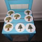 Leuke onderzetters met bomen Botanisch van metaal 8 stuks, Ophalen, Gebruikt, Glas of Kopje