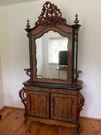 Antieke Willem 3 Bonheur Mahonie Kast met Spiegel, Ophalen