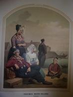 Klederdracht Bing & Braet.Noord-Holland.Volendam.1857 Fraai, Antiek en Kunst, Kunst | Etsen en Gravures, Ophalen of Verzenden
