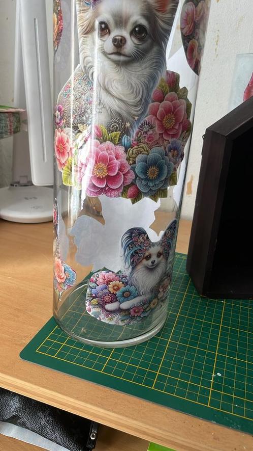 Chihuahua Bloemen Vaas - Uniek Design Glaswerk, Antiek en Kunst, Antiek | Vazen, Ophalen of Verzenden