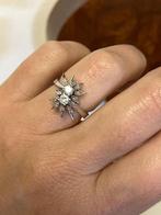 Witgouden Fantasie Ring 0.50 ct Briljant Geslepen Diamant, Onbekend, Ophalen of Verzenden, Zo goed als nieuw, 17 tot 18