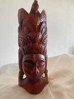 Aziatisch Houten Godin Masker met Vogel, Antiek en Kunst, Ophalen of Verzenden