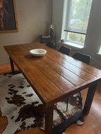 Houten Eettafel met Metalen Poot - 200cm, Huis en Inrichting, Tafels | Eettafels, Ophalen, Gebruikt, 200 cm of meer, 50 tot 100 cm