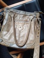 Doenya leren vintage schoudertas, Overige merken, Gebruikt, Beige, Ophalen of Verzenden