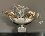 ***Decoratieve schaal met bloemstuk***, Overige materialen, Schaal, Rond, Ophalen of Verzenden