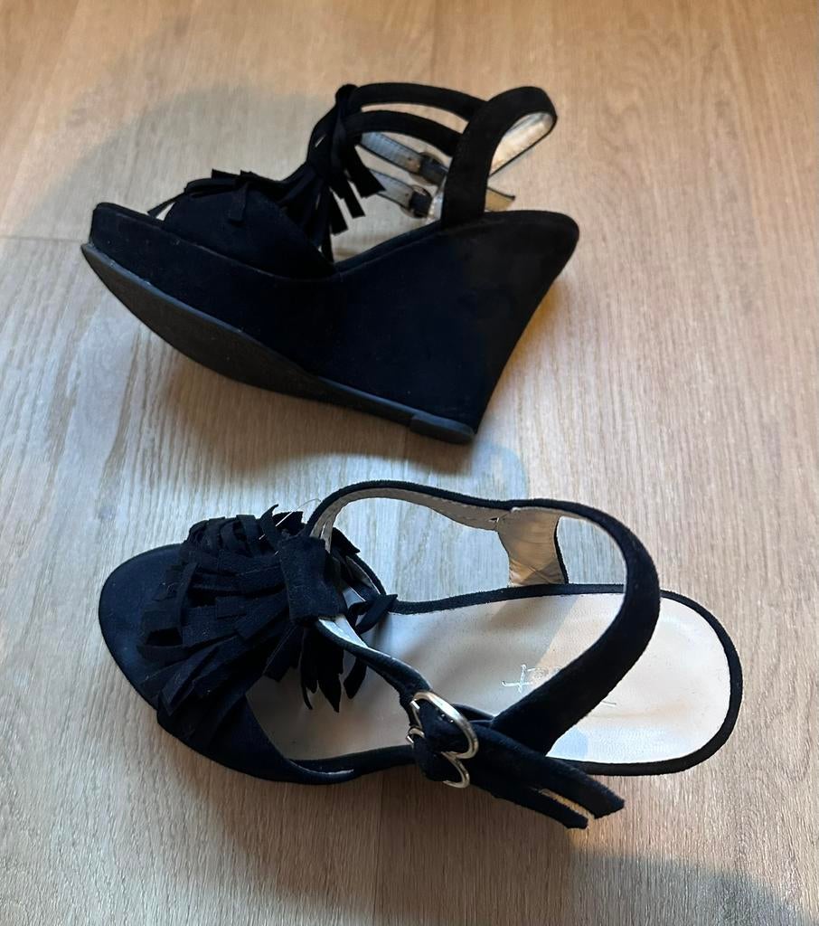 Sleehakken Zwart, Zwart, Zo goed als nieuw, Sandalen of Muiltjes, Ophalen of Verzenden