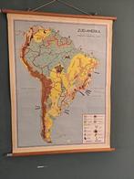 Oude schoolkaart van Zuid-Amerika, Antiek en Kunst, Ophalen of Verzenden, Aardrijkskunde
