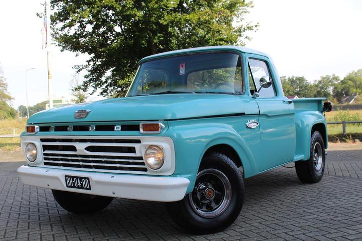 Ford F100 V8 AUTOMATIC NETTE STAAT! UIT COLLECTIE (bj 1966), Auto's, Ford, Bedrijf, Overige modellen, Lederen bekleding, Benzine