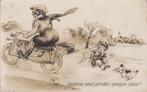 Motor Motorfiets Hondje Grappige  oude AK. Frankrijk, Verzenden, Voor 1920, Ongelopen, Voertuig
