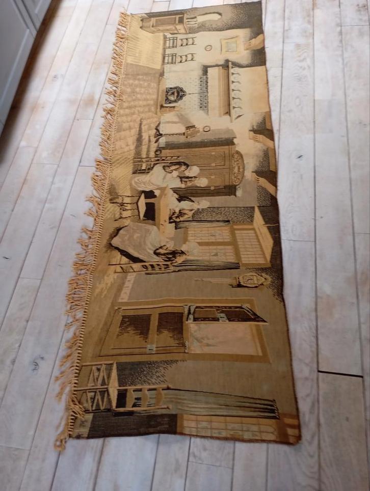 Prachtig Gobelin Wandkleed 180 - 65 cmKlassieke Elegantie, Antiek en Kunst, Antiek | Kleden en Textiel, Ophalen of Verzenden