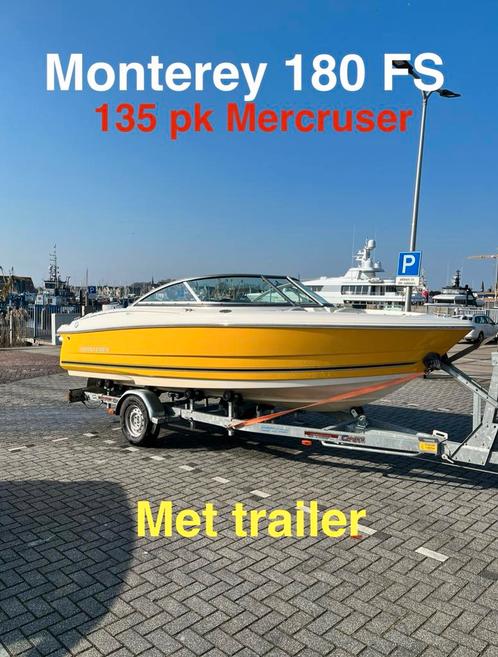 Speedboot Monterey 180 FS. Met trailer, Watersport en Boten, Speedboten, Zo goed als nieuw, 3 tot 6 meter, Benzine, 120 tot 200 pk