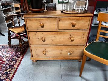 47) Antieke grenen Engelse ladekast. beschikbaar voor biedingen