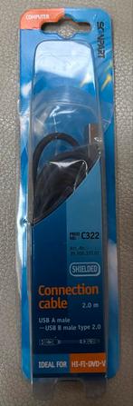 Scapart USB A-B Kabel 2.0 - 2m, Ophalen of Verzenden, Nieuw