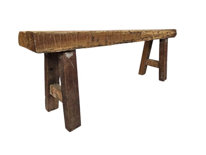 Bankje - rustieke uitstraling - hout, Huis en Inrichting, Krukjes, Gebruikt, Hout, Ophalen