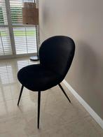 Zwarte design stoel velours 1stoel, Huis en Inrichting, Stoelen, Zwart, Nieuw, Ophalen of Verzenden, Metaal