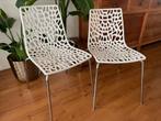 2 design stoelen Stef kunststof wit, Huis en Inrichting, Stoelen, Ophalen, Kunststof, Twee, Wit