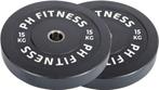 PH Fitness Bumper Plates 15KG Set – 50mm Olympische 2 stuks, Nieuw, Ophalen of Verzenden, Info@phfitness.nl, Rug