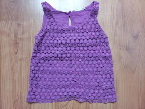 H&M leuke paarse top met gehaakte bloemetjes maat 158 / 164, Kinderen en Baby's, Kinderkleding | Maat 164, Gebruikt, Meisje, Shirt of Longsleeve