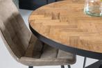 Industriële eettafel, Huis en Inrichting, Tafels | Eettafels, Ophalen, Rond, Zo goed als nieuw, Vier personen