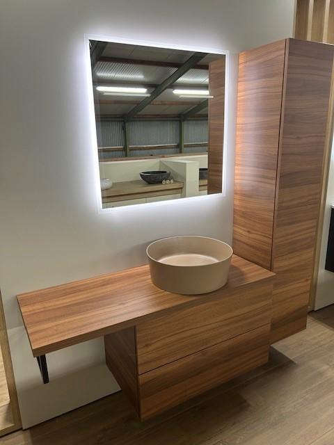 0360. Compleet badmeubel set noten hout kleur, Doe-het-zelf en Verbouw, Sanitair, Nieuw, Ophalen