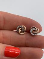 V371 Prachtige zilveren oorbellen rosegoldplated, Sieraden, Tassen en Uiterlijk, Oorbellen, Overige kleuren, Ophalen of Verzenden