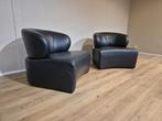 2x Fauteuil Eierkamp - Zwart - Toledo Leer - Design, Voltastraat 21, Barneveld, Ophalen of Verzenden, Zo goed als nieuw, 75 tot 100 cm